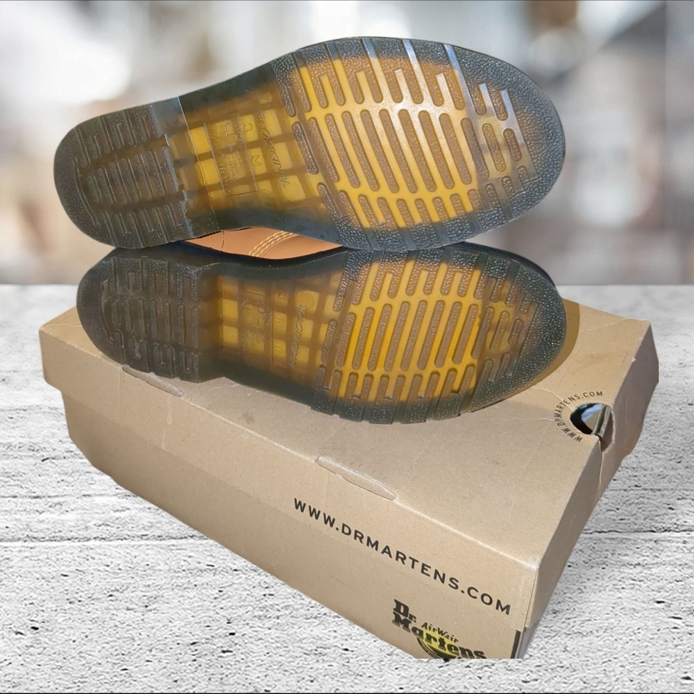 Dr Martens 1460 Smooth Orange  Lace Up Combat Boots Size 8 - Picture 9 of 12